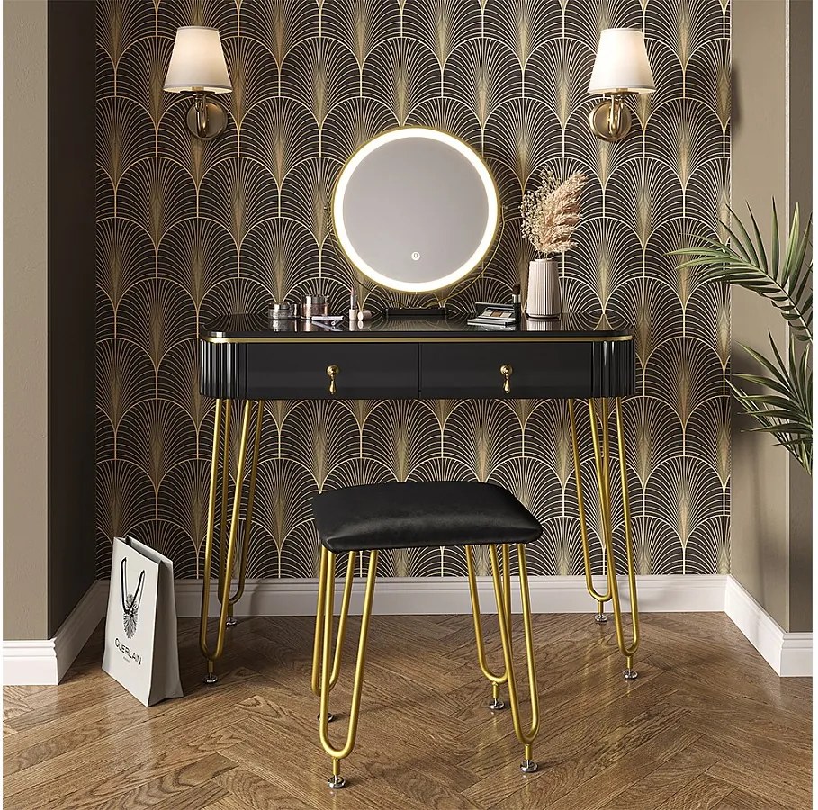 Stół do toalety czarny 100x40x126 grace