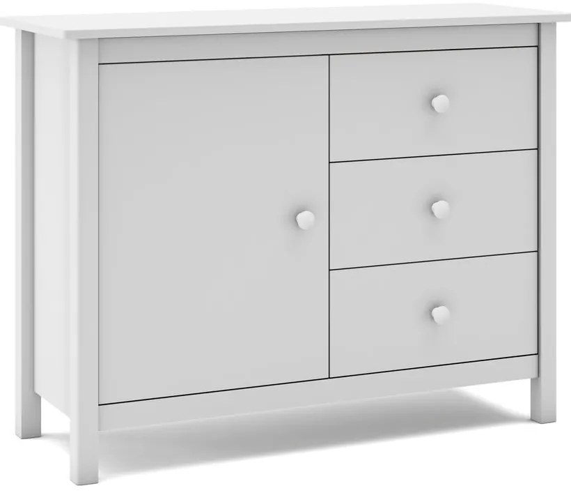 Biała niska komoda dziecięca z drewna sosnowego 90x80 cm Max – Marckeric