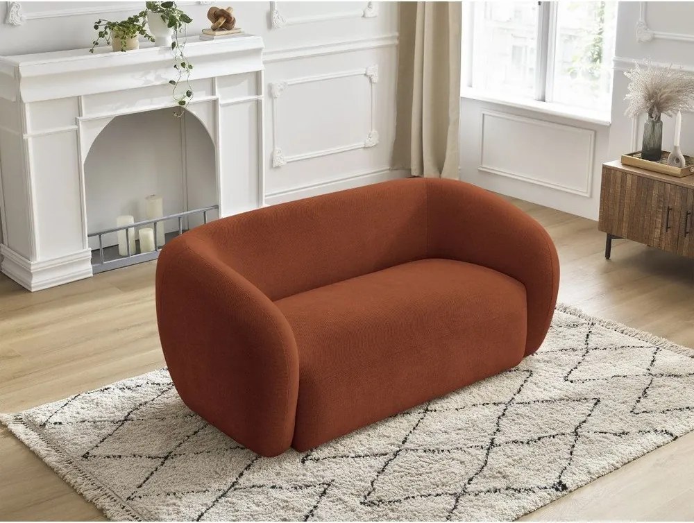 Pomarańczowa sofa z tkaniny szenilowej 160 cm Celine – Bobochic Paris