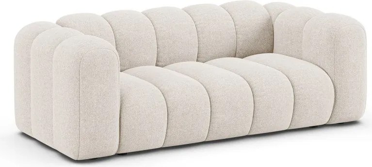 Kremowa sofa z tkaniny szenilowej 200 cm Lupine – Micadoni
