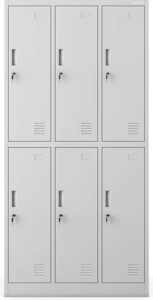 Szafa socjalna 6-skrytkowa Igor 90x45x185 cm szara