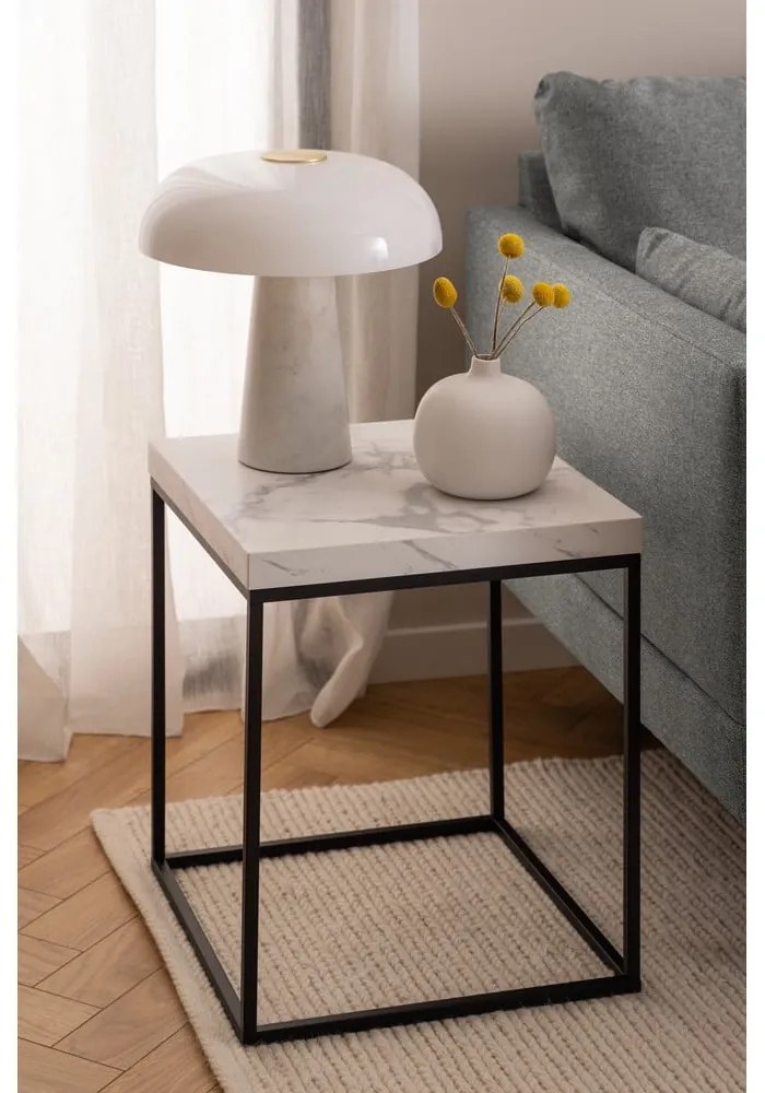 Stolik z blatem w dekorze marmuru 40x40 cm Barossa – Actona