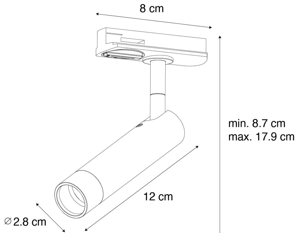 Nowoczesny reflektor w kolorze ciemnego brązu do systemu szynowego 1-fazowego - Iconic Ivy