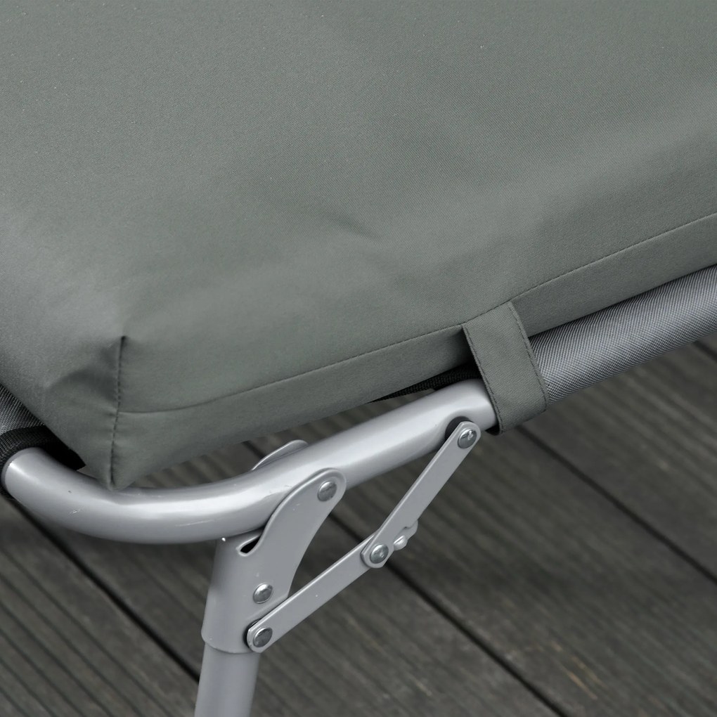 Outsunny Zestaw 2 Poduszek na Leżak, Ekstra Grube 8cm Poduszki Ogrodowe Ciemnoszary