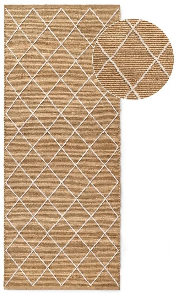 Chodnik z juty tkany ręcznie w naturalnym kolorze 80x200 cm Kunu – Hanse Home