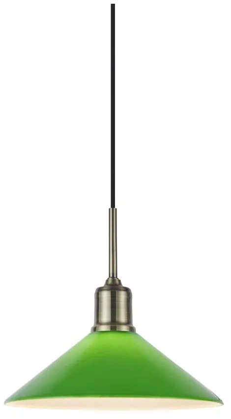Lampa wisząca w kolorze mosiądzu z zielonym szklanym kloszem ø 25 cm Vela – Markslöjd