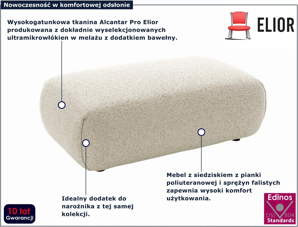 Nowoczesny puf do salonu ecru W4-K25