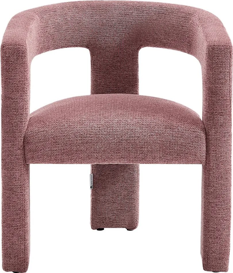 Fotel z czerwonej teksturowanej tkaniny FAVINA