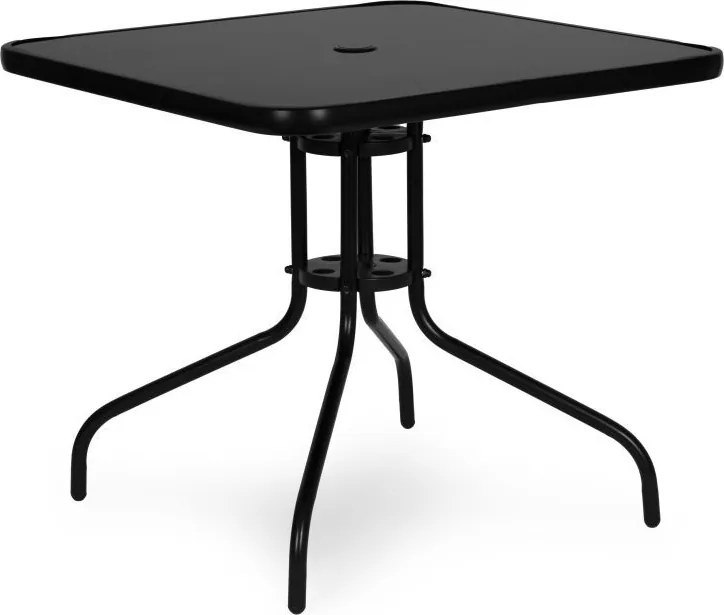 Stolik ogrodowy, balkonowy 80 cm Torello 073A, czarny, kwadratowy