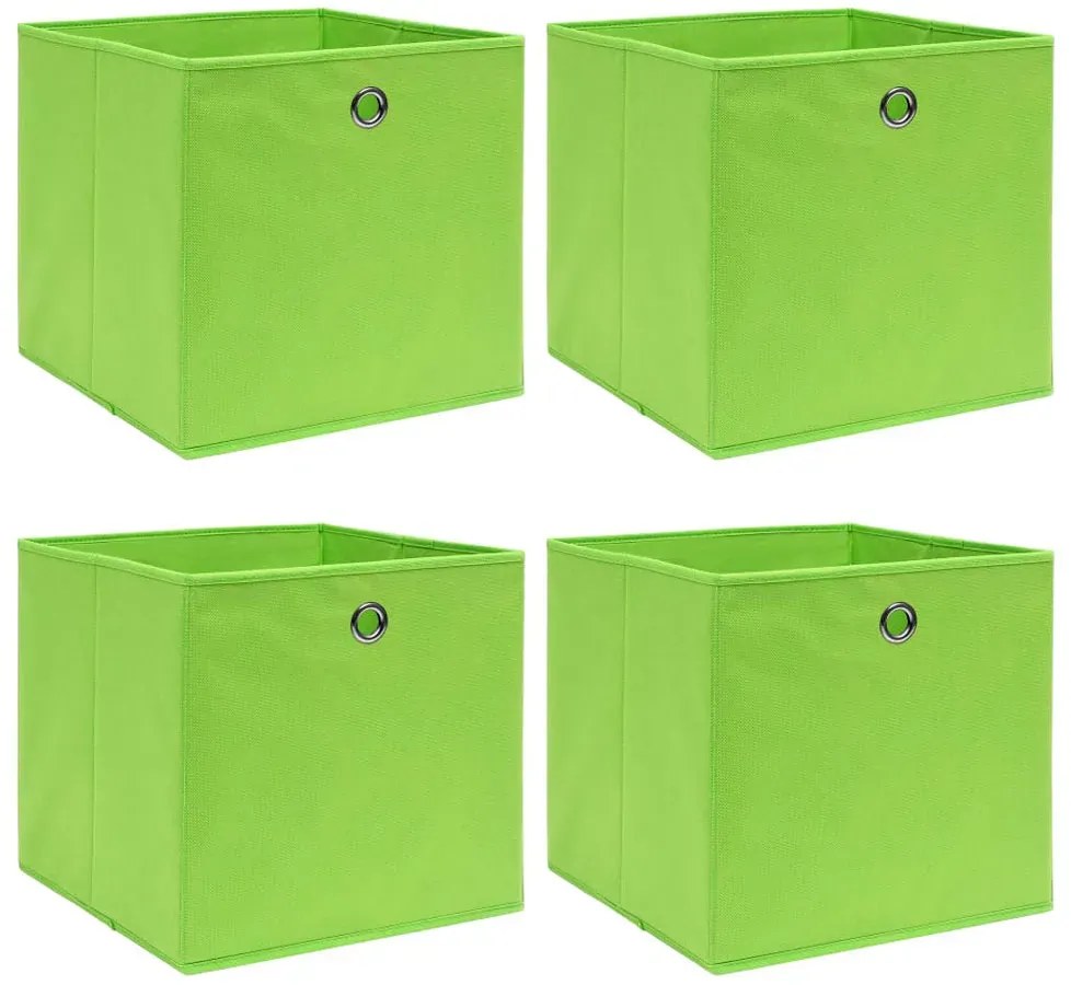 Zielony zestaw pudełek z tkaniny 4 sztuki L1-R36