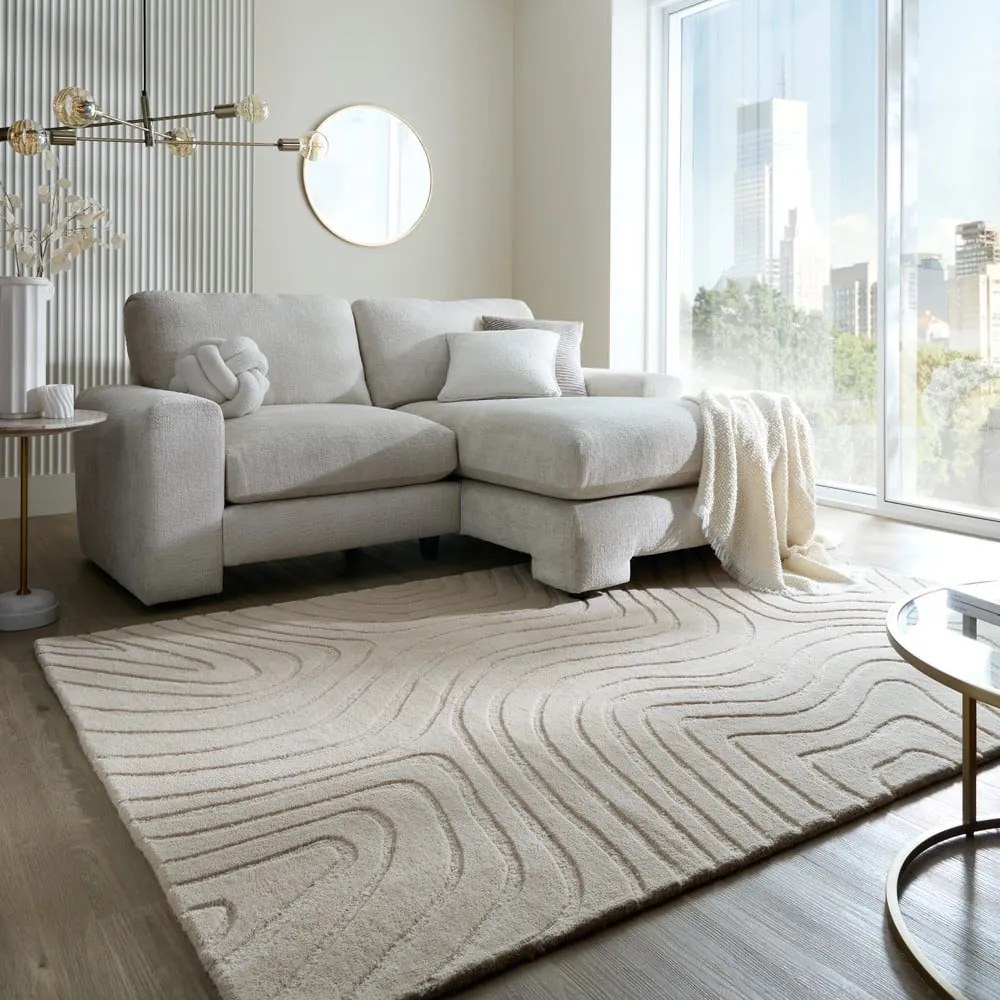 Kremowy wełniany dywan tkany ręcznie 200x290 cm Mesmerise Natural – Flair Rugs