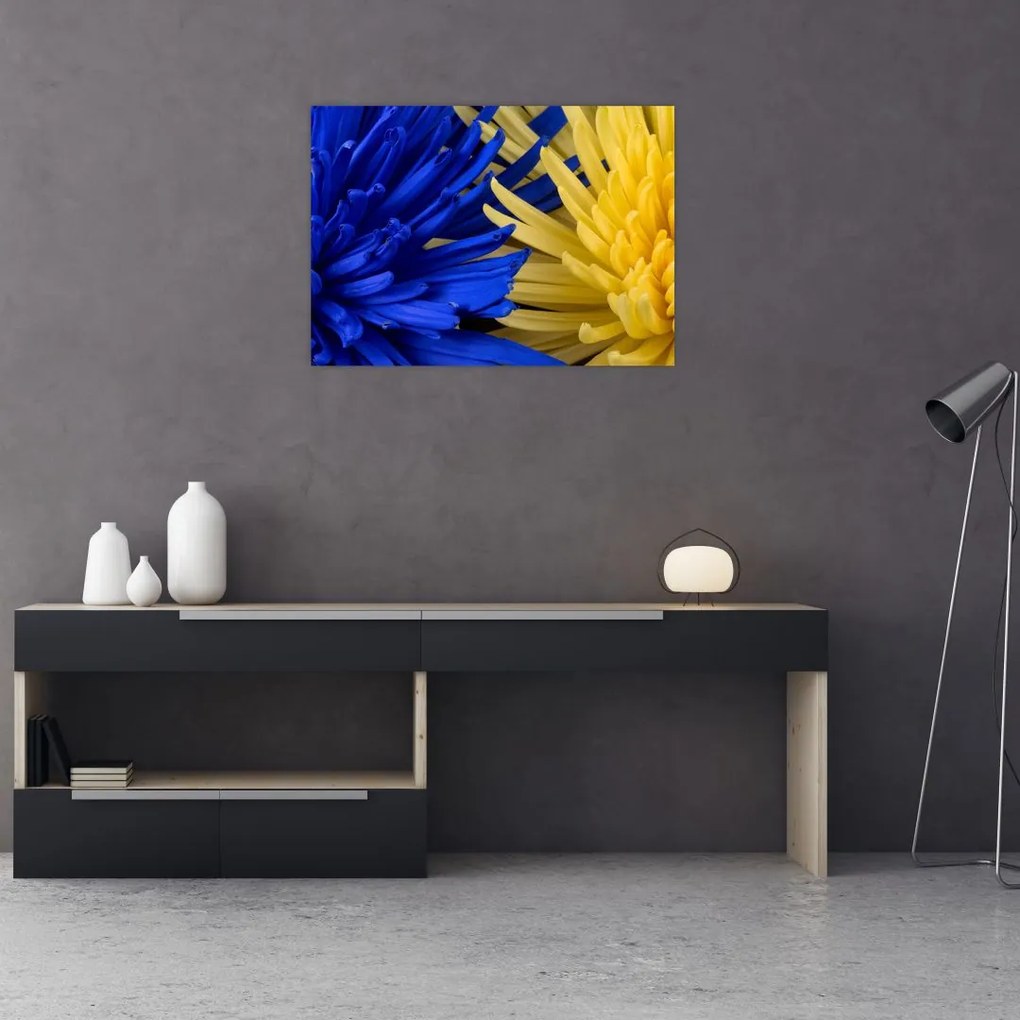 Obraz na szkle - szczegóły kwiatów (70x50 cm)