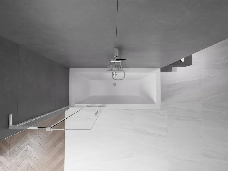 Mexen Velar L parawan nawannowy 2-skrzydłowy rozsuwany 75 x 150 cm, transparent, chrom - 896-075-003-01-01