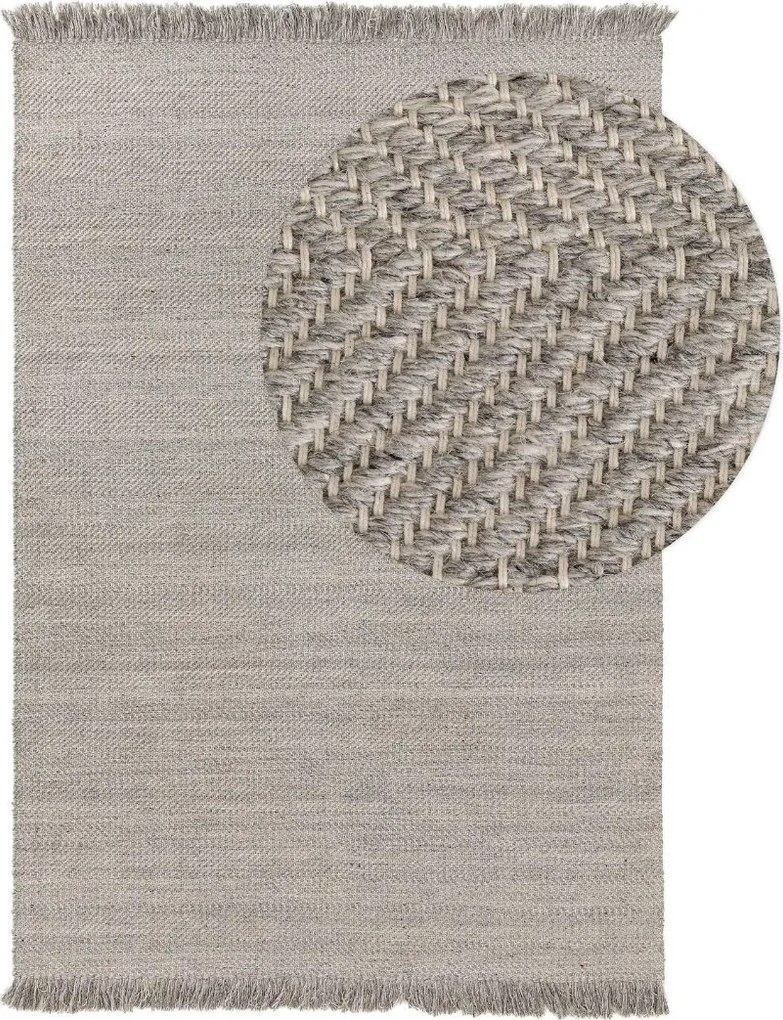 Dywan Lars A z naturalnych materiałów z frędzlami