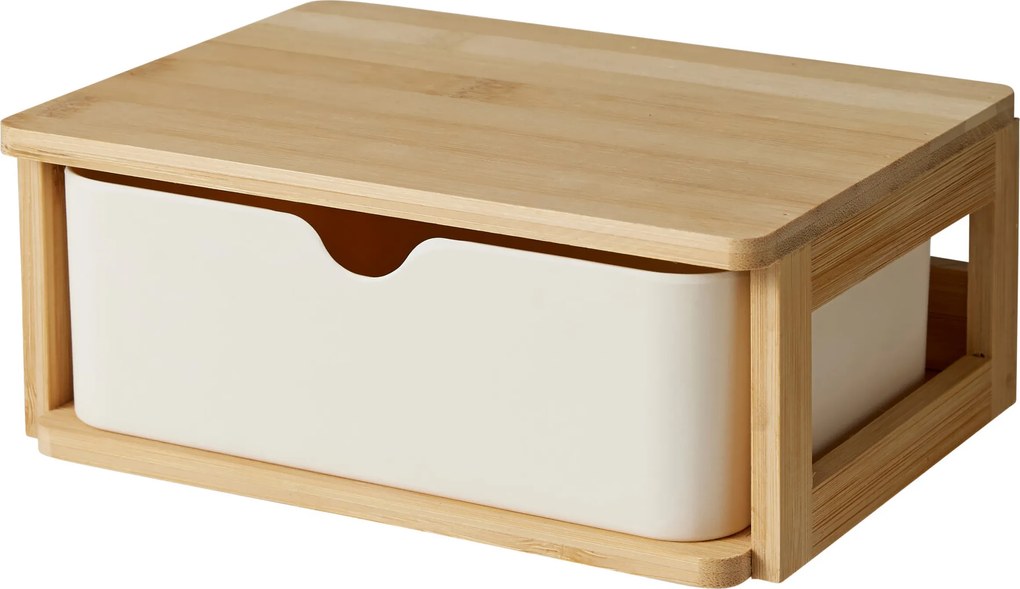 Organizer z szufladą VAKKO, bambus i melamina, 19,5 x 14,8 cm