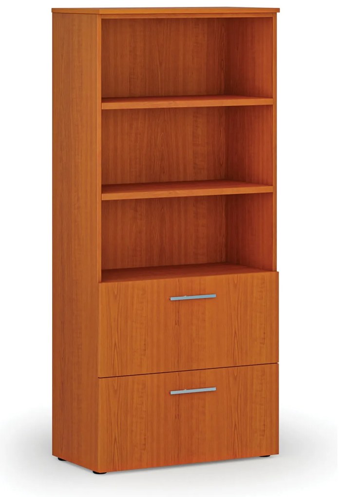 Szafa z szufladami na teczki zawieszkowe PRIMO WOOD, 800 x 420 x 1781 mm, wiśnia