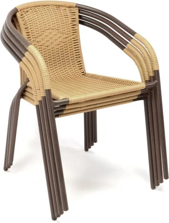 Krzesło ogrodowe na taras z polirattanu beżowe