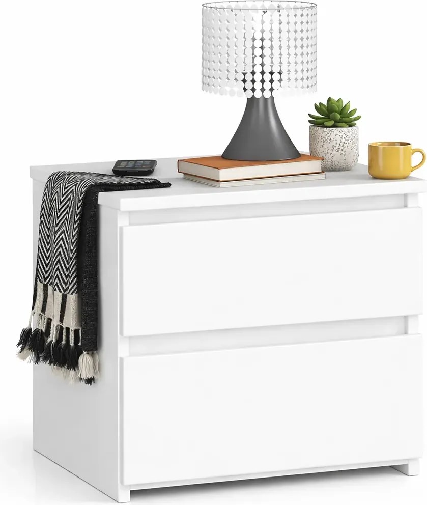 Biała Szafka Nocna Z Szufladami P1-H61