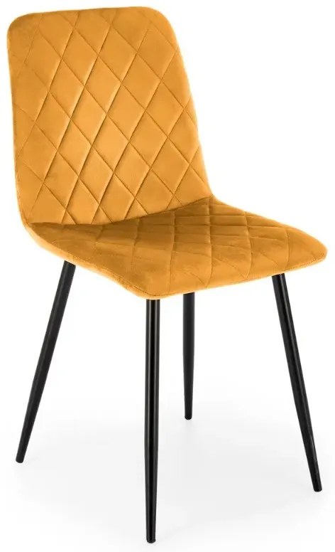 Krzesło tapicerowane K525 VELVET musztardowe HALMAR