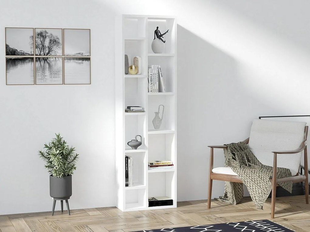 Półka z płyty MDF melaminowej – wys. 150 cm – szer. 44,4 cm – biała