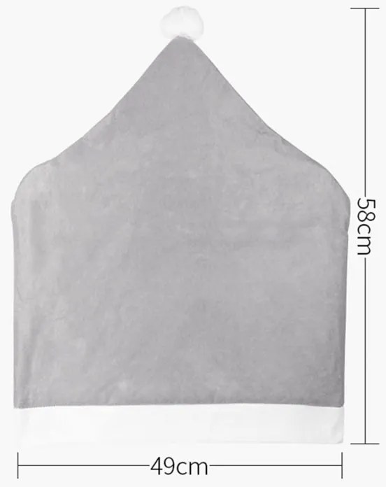 Świąteczny pokrowiec na krzesło SANTA CLAUS szary 1 szt