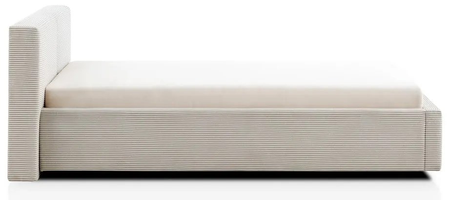 Beżowe tapicerowane łóżko dwuosobowe bez stelaża 140x200 cm Cube – Meise Möbel