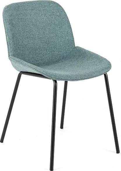 Komplet 4 krzeseł do jadalni "Sami" w kolorze akwamaryny z eleganckimi, nowoczesnymi, malowanymi metalowymi nogami