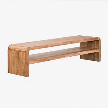 Szafka Rtv 180x45 Cm Z Drewna Vacry Akacja Brąz - Sklum