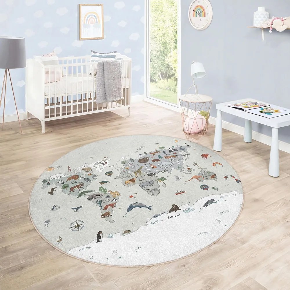 Dziecięcy dywan do zabawy odpowiedni do prania ø100 cm Big World – Mila Home