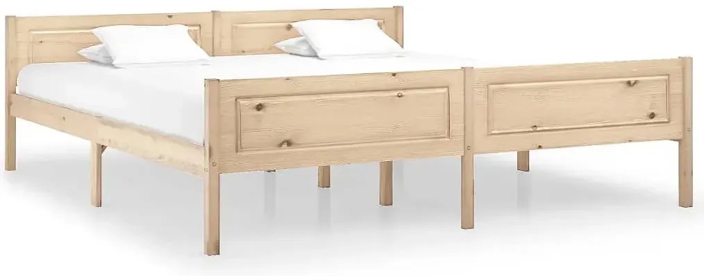 Małżeńskie łóżko z naturalnego drewna 180x200 S7-A62