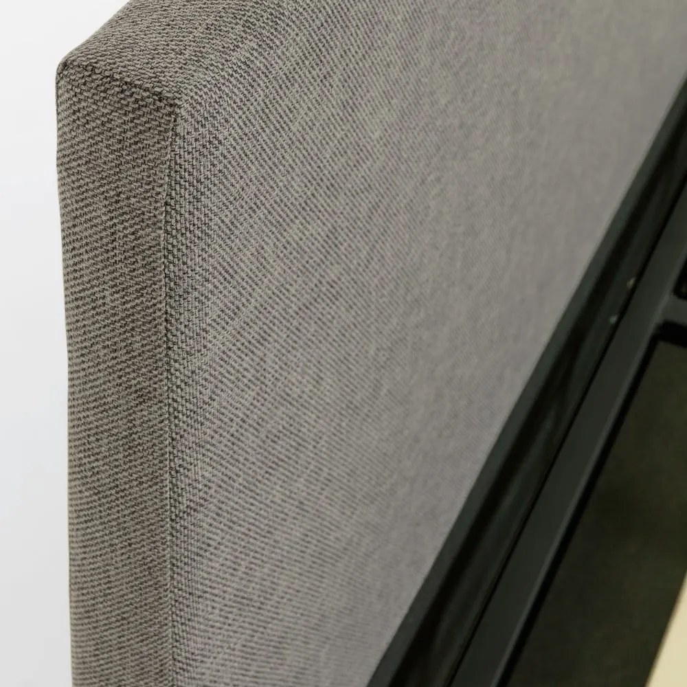 Szare tapicerowane łóżko dwuosobowe ze schowkiem i stelażem 180x200 cm Nahiri – Kave Home