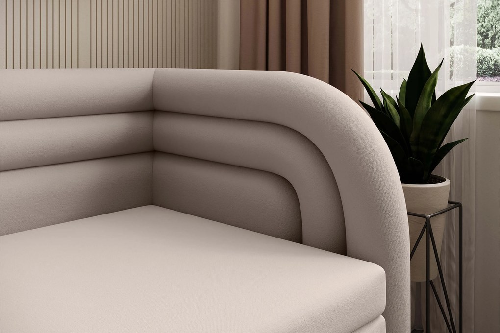 Beżowa rozkładana sofa 3-osobowa FABILLO Wersja: Lewy róg