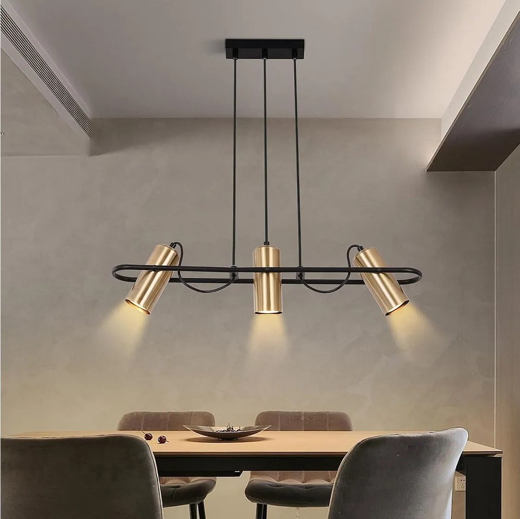 NETTLIFE Vintage 3 płomień lampa wisząca do jadalni złota lampa wisząca wzór przemysłowy GU10