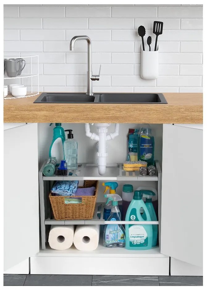 Półki do szafki pod zlewem z regulowaną szerokością Compactor Expandable Shelf