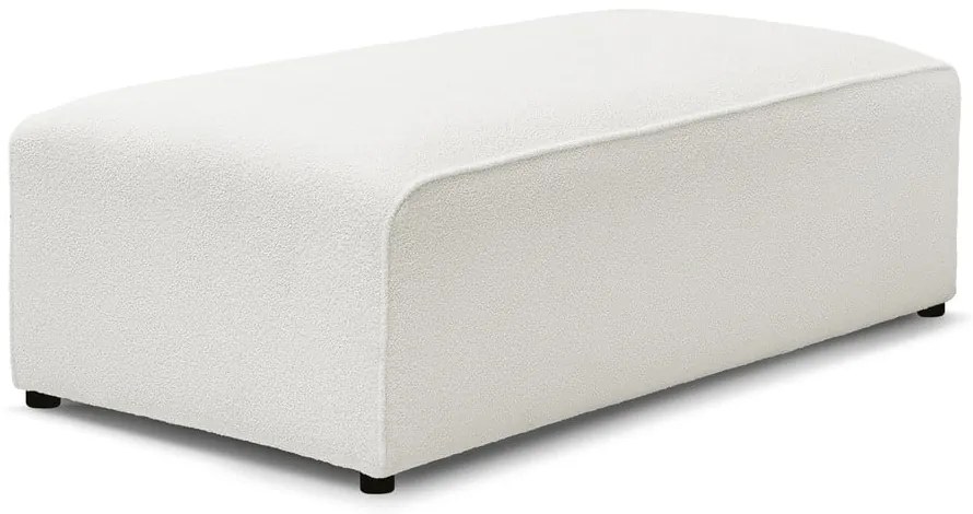 Biały podnóżek modułowy z materiału bouclé Megeve – Bobochic Paris