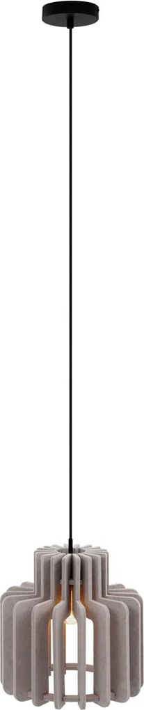 Retro Lampa Wisząca Czarna z Abażurem Taupe - Felt