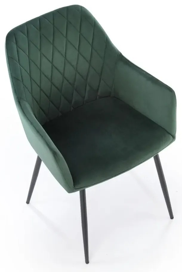 Krzesło tapicerowane K558 VELVET zielone HALMAR