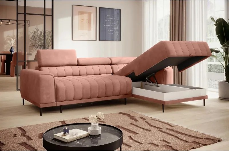 Narożnik CALDO S/MINI Prawostronny z funkcją spania wolnostojąca w tkaninie RUN AGAIN 61 WERSAL