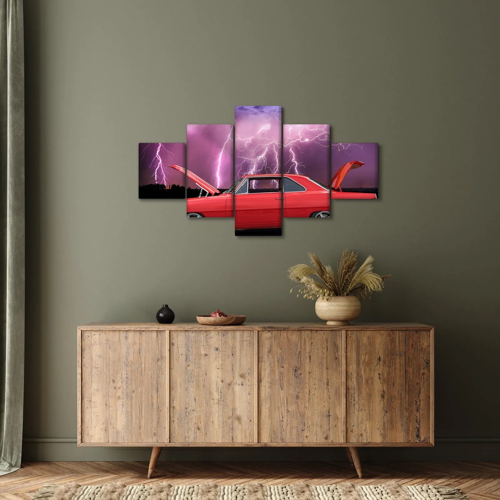 Obraz czerwonego auta (125x70 cm)