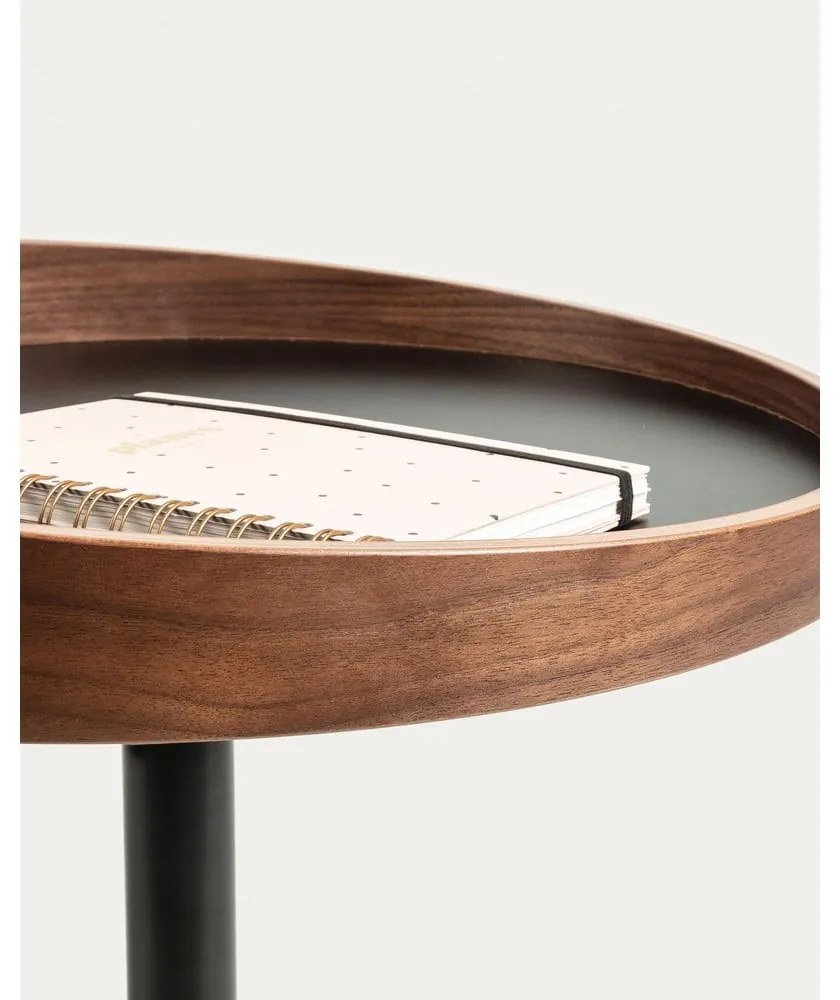 Okrągły stolik z blatem w dekorze orzecha ø 46 cm Kaori – Kave Home