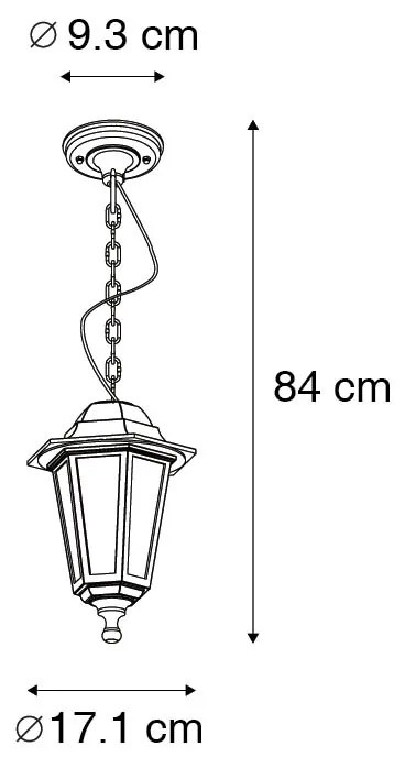 Lampa wisząca zewnętrzna czarna - New Haven
