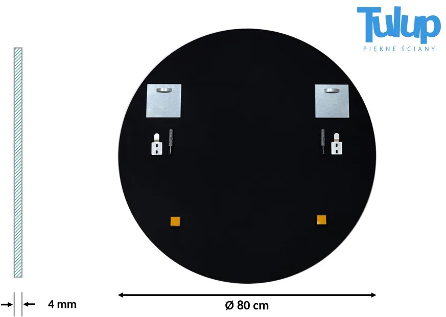 Lustro okrągłe dekoracyjne na ścianę bez ramy fi 80 cm