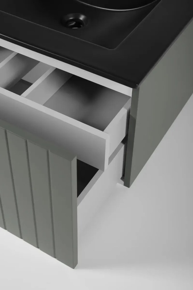 Szafka pod umywalkę HARMO 60 cm szaro-zielony półmat KROFAM