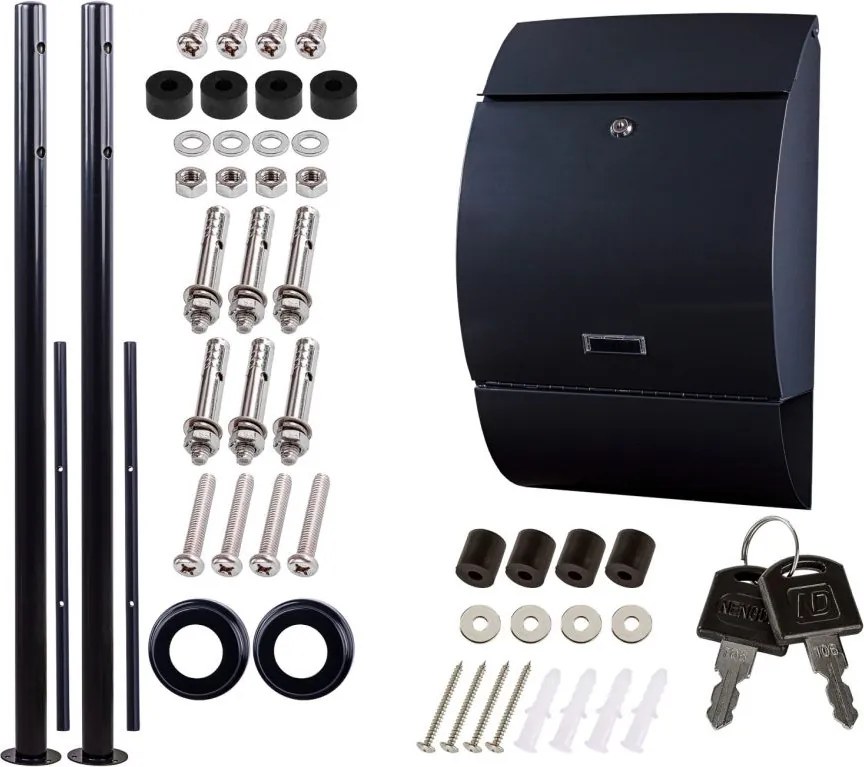 STILISTA Skrzynka na listy ze stojakiem, stal, 33 x 17 cm