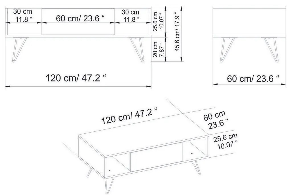 Stolik konferencyjny Mistico White and Walnut