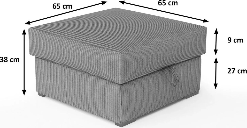 Pufa SMART COSARO z miejscem do przechowywania 65x65 cm, miętowa