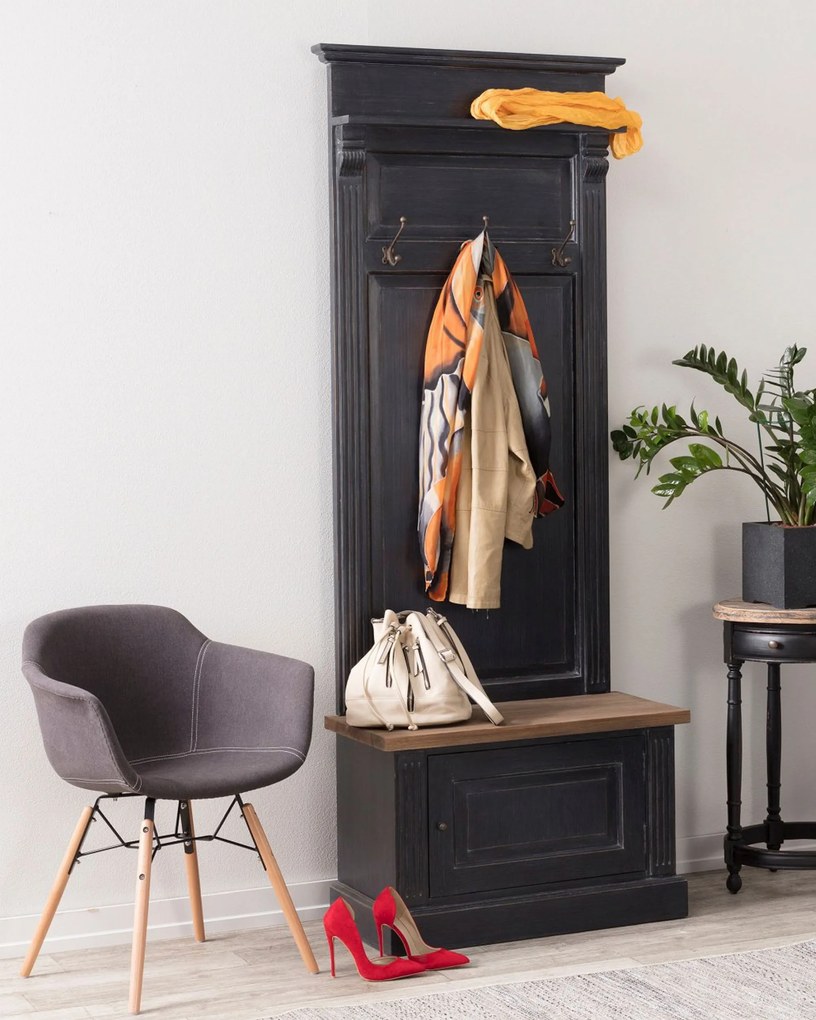Garderoba Bradford do przedpokoju 79x45x210 old black & natural