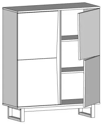 Skandynawska komoda biały mat K5-L89