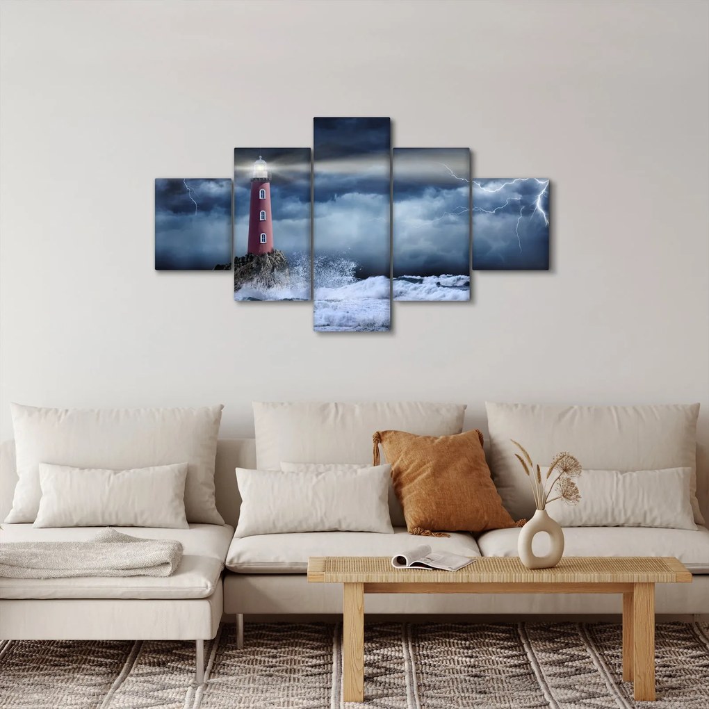 Obraz - Latarnia morska na klifie (125x70 cm)