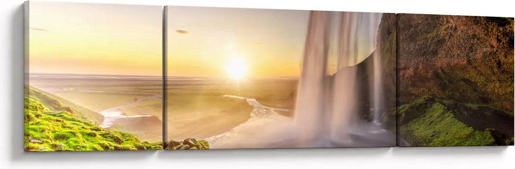 Obraz - Seljalandsfoss od tyłu jaskini (170x50 cm)